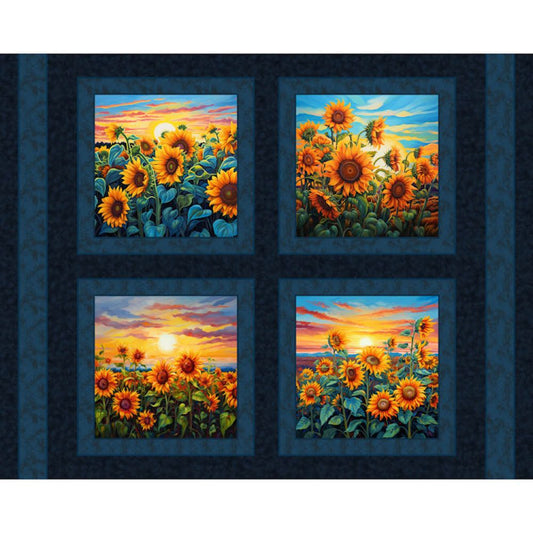 Sunflower Sunrise Pillow Fabric Panel