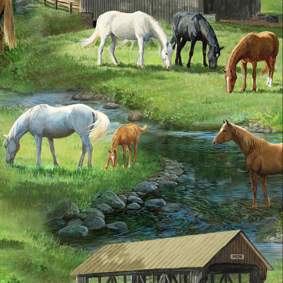 Sweetwater Bridge Scenic Fabric - By the yard