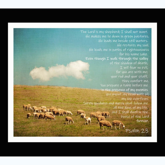 The 23rd Psalm Sheep Fabric Panel