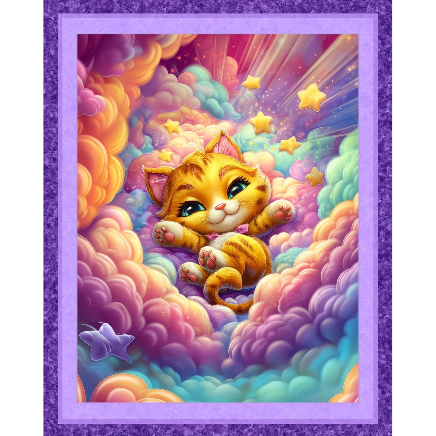 Twinkle Paws Cat Fabric Panel