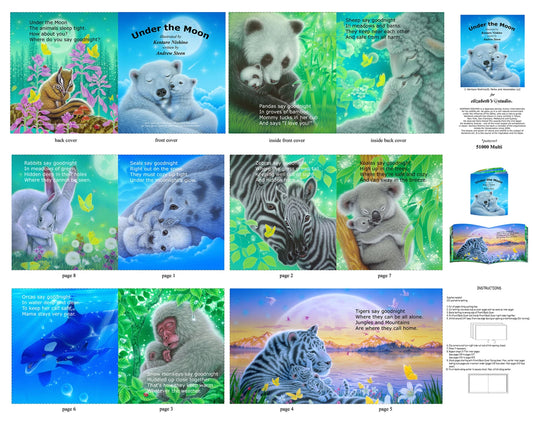 Under the Moon Book Fabric Panel