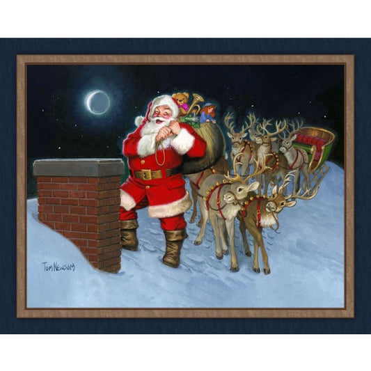 Up on the Housetop Fabric Panel