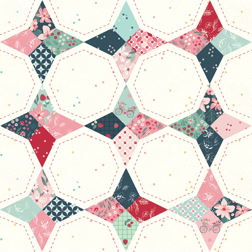 PREORDER Berry Market Star Multi Wide Back Fabric - By the yard