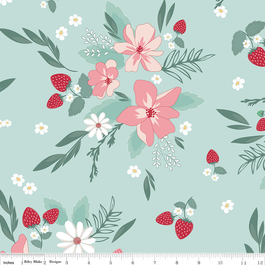 PREORDER Berry Market Floral Songbird Wide Back Fabric - By the yard
