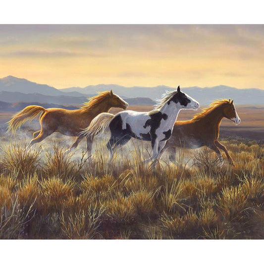 Wild Horses Open Country Fabric Panel