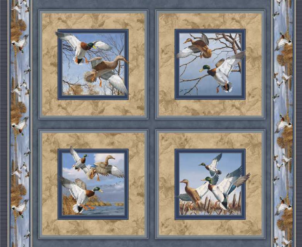 Walden Pond Duck Pillow Fabric Panel