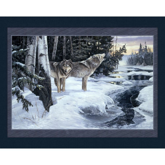 Wilderness Cry Wolf Fabric Panel