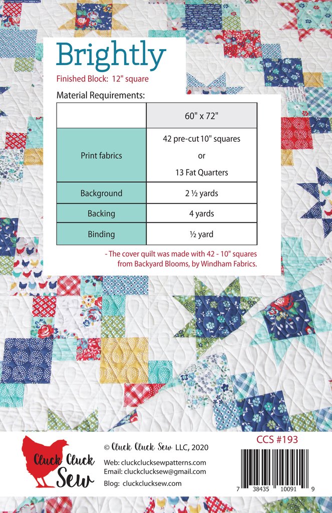 Cluck Cluck Sew Brightly Quilt Pattern