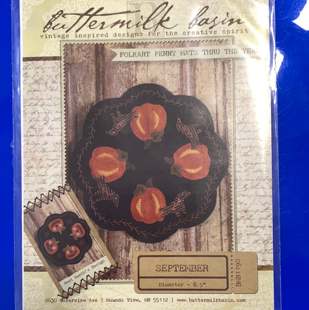 Buttermilk Basin Folkart Penny Mats September Pattern