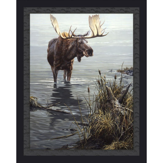 Silent Waters Moose Fabric Panel
