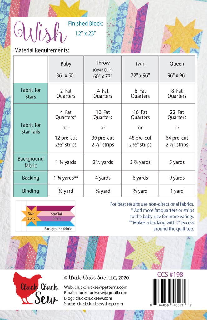 Cluck Cluck Sew Wish Quilt Pattern