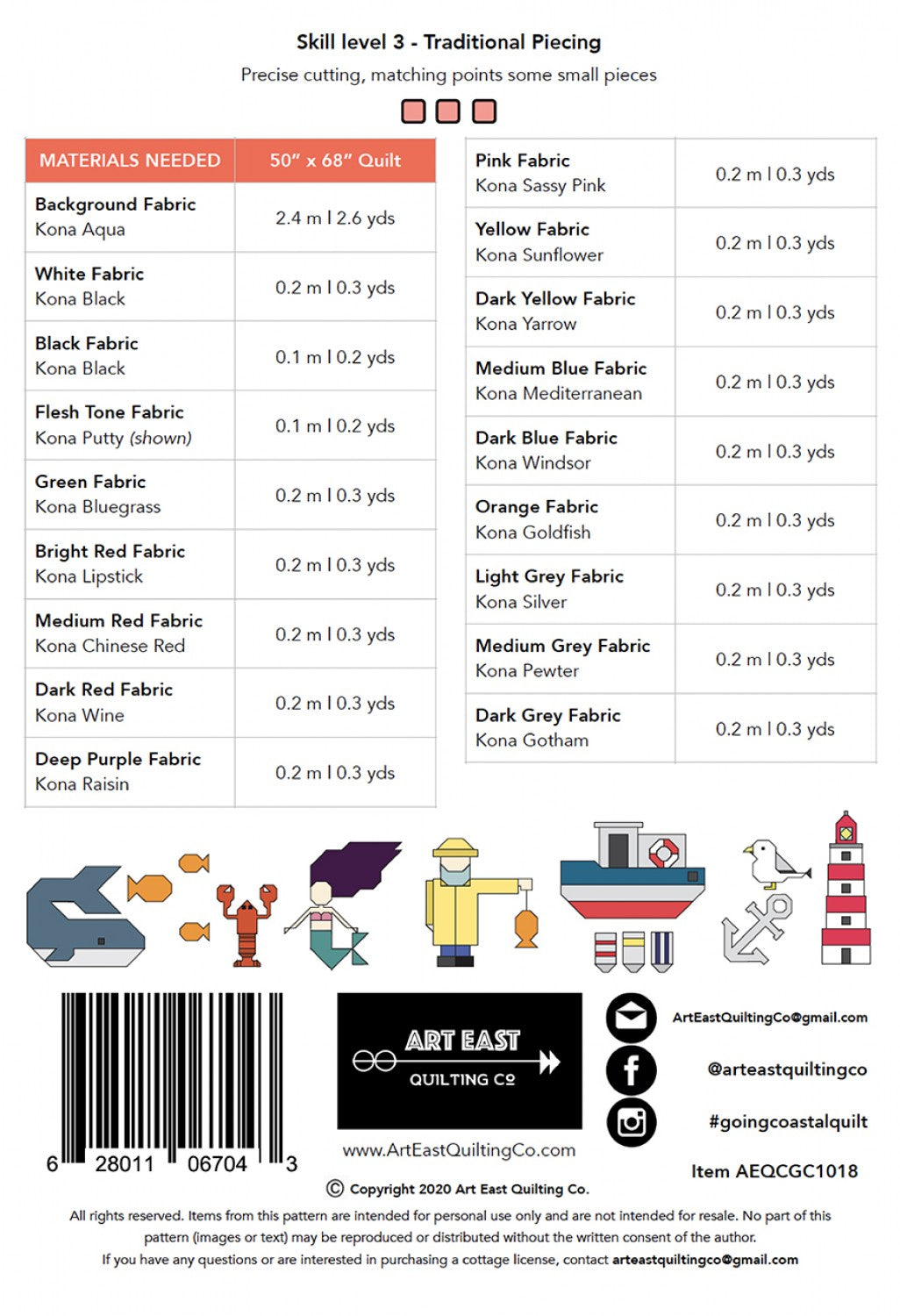 Art East Going Coastal Quilt Pattern