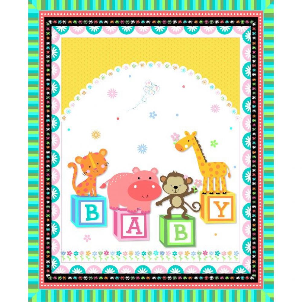 Children's Baby Blocks Fabric Panel