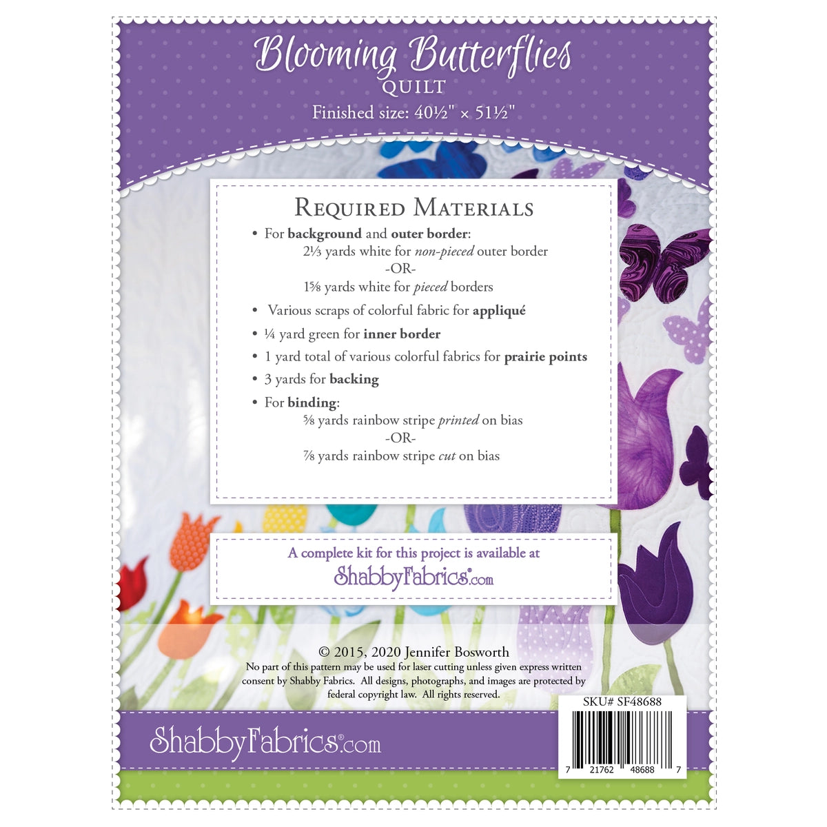 Shabby Fabrics Blooming Butterflies Quilt Pattern