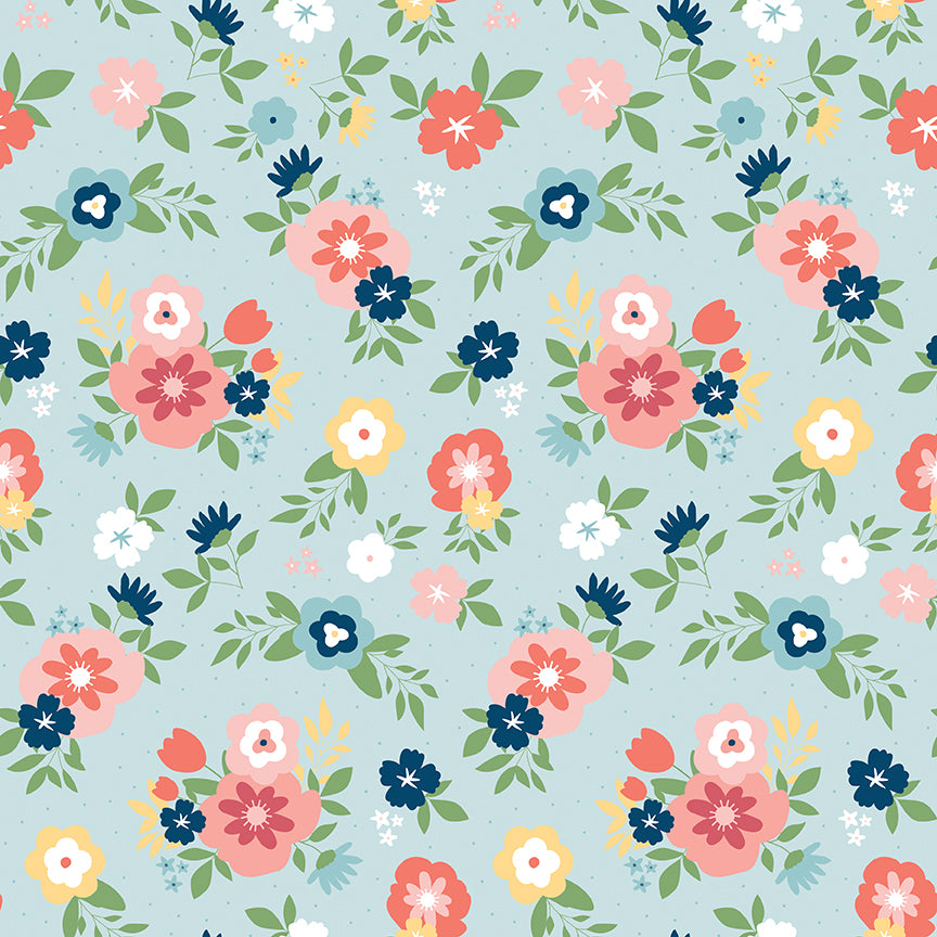 Sew Much Fun Main Sky Fabric - By the yard