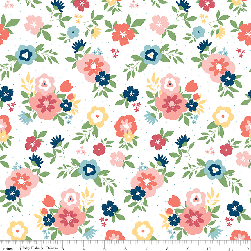 Sew Much Fun Main White Fabric - By the yard