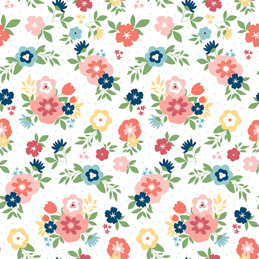 Sew Much Fun Main White Fabric - By the yard