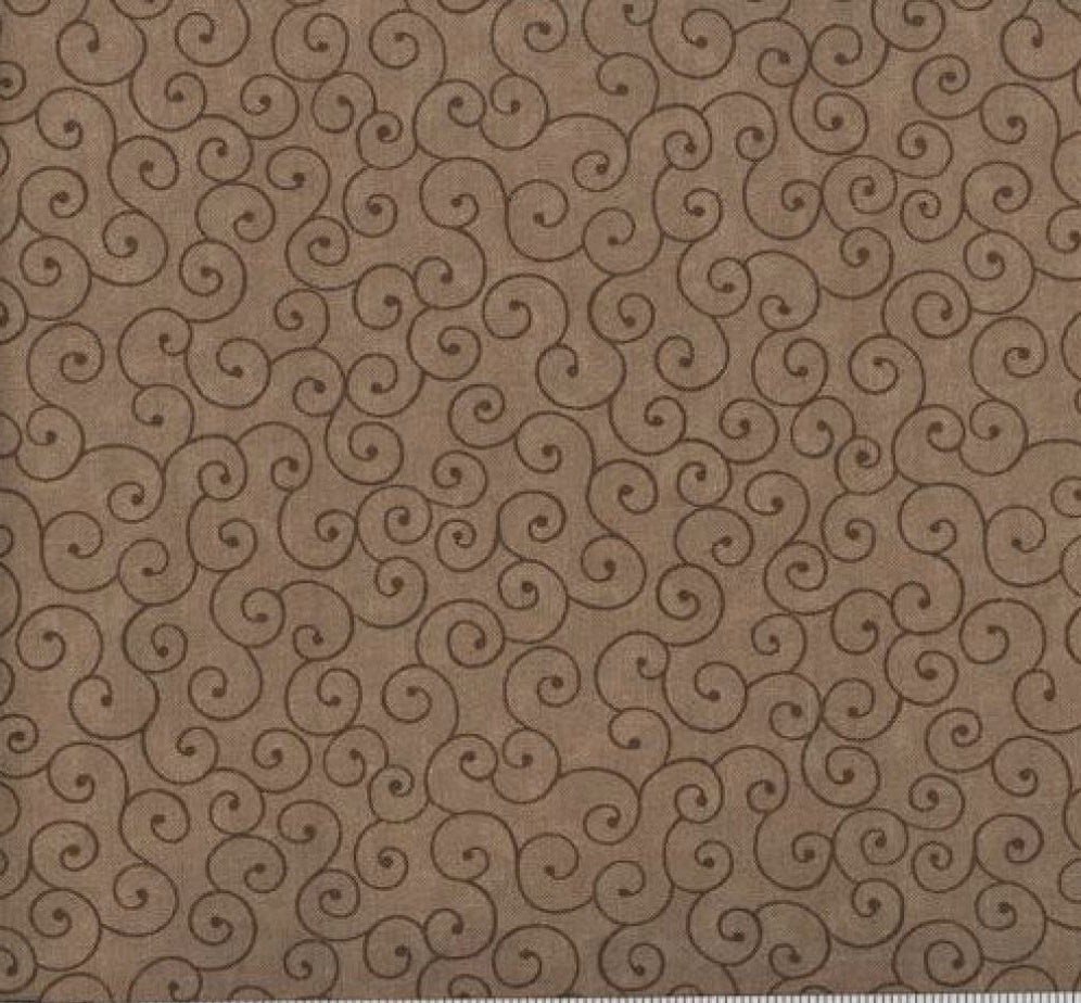 Swirls Fabric - Chocolate - By the yard