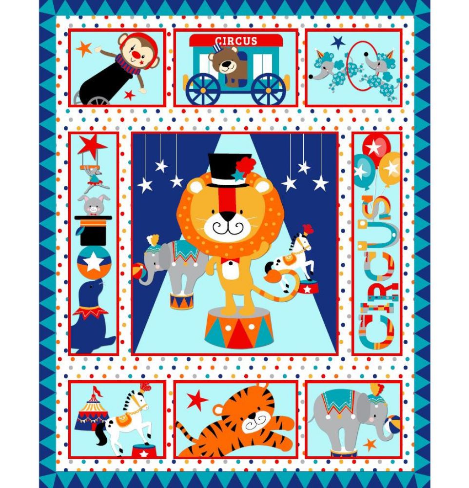 Children's Circus Fabric Panel