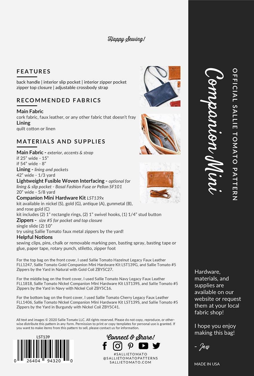 Sallie Tomato Companion Mini Pattern