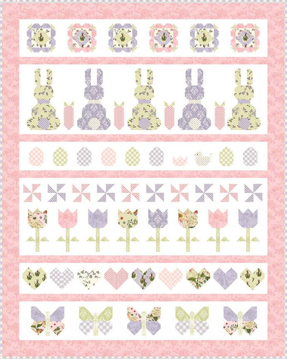 Flamingo Toes Sweet Spring Row Quilt Pattern