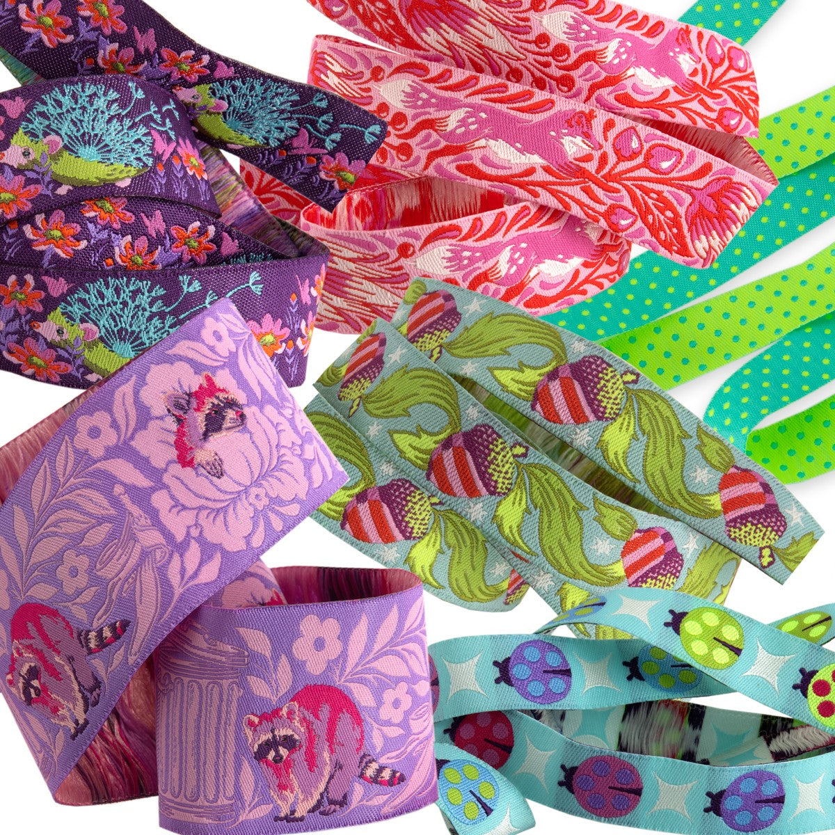 Designer Ribbon Tula Pink Tiny Beasts Glimmer Pack
