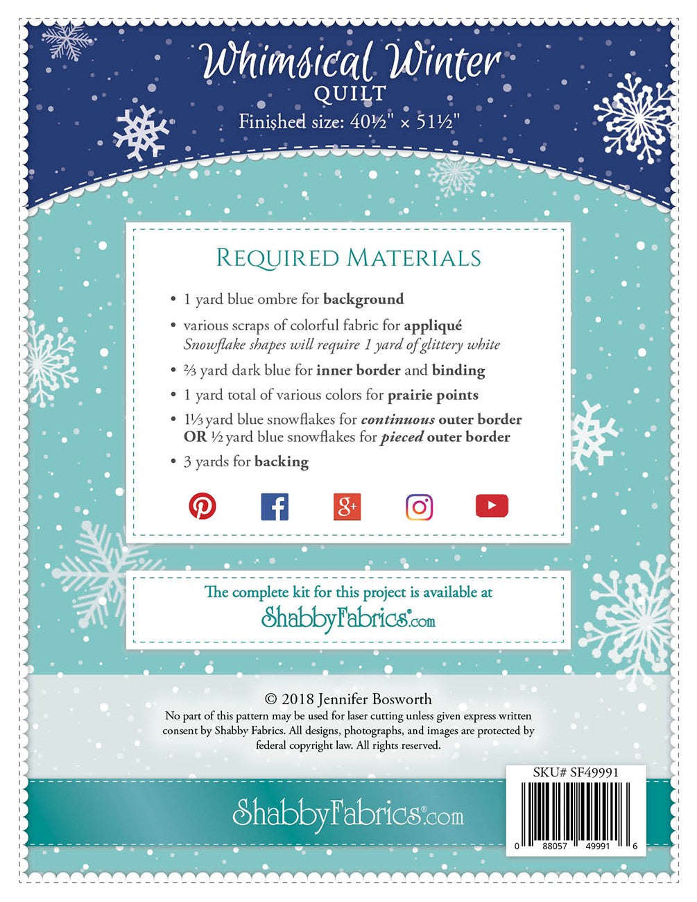 Shabby Fabrics Whimsical Winter Quilt Pattern
