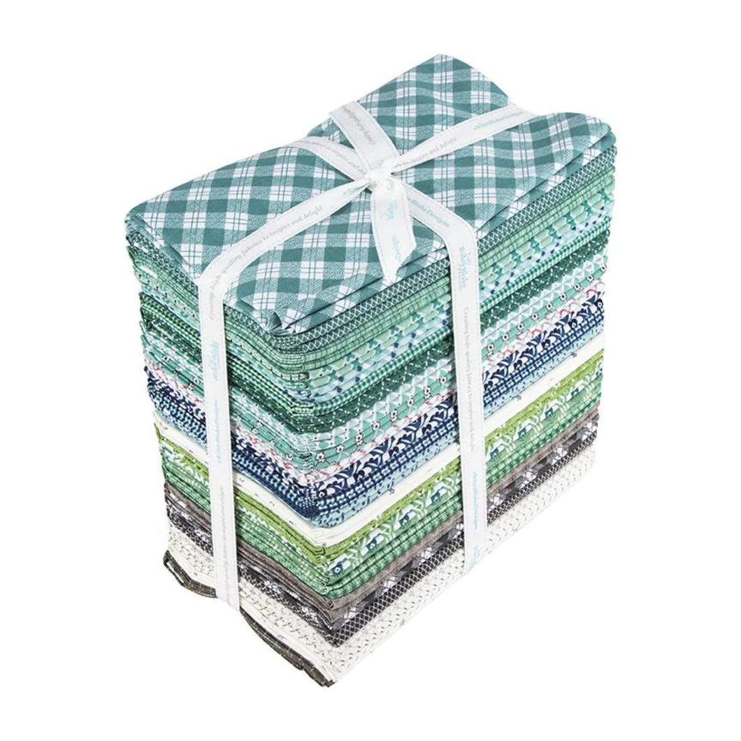 Bee Plaids 1-Yard Bundle Teal 25pc