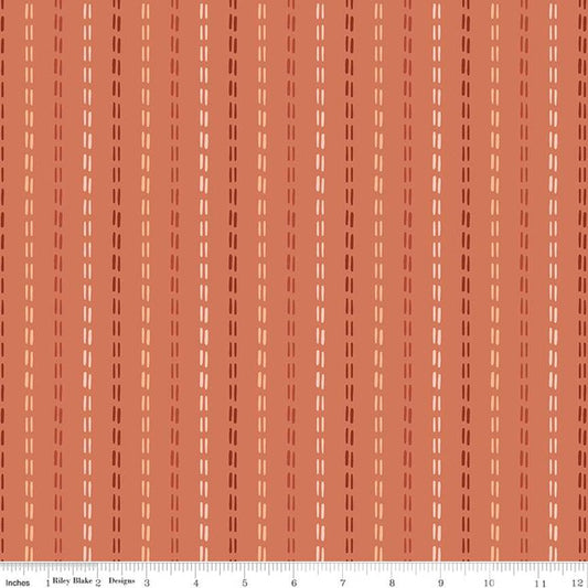Santa Fe Stripes Terracotta Fabric - By the yard