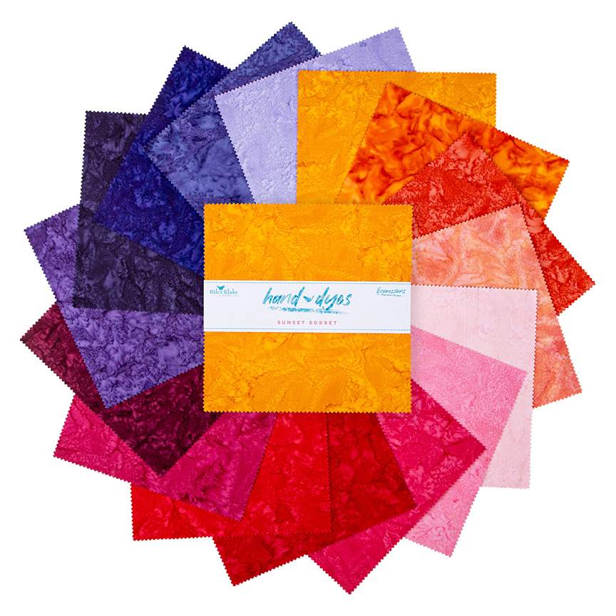 Batiks Hand-Dyes Sunset Sorbet 10" Squares