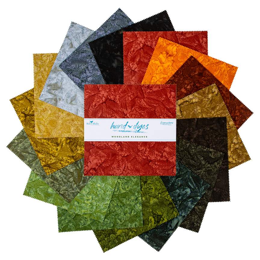 Batiks Hand-Dyes Woodland Elegance 10" Squares
