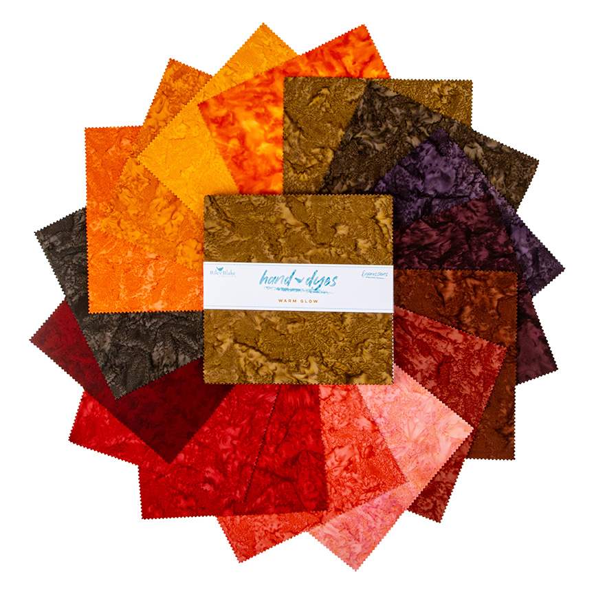 Batiks Hand-Dyes Warm Glow 10" Squares