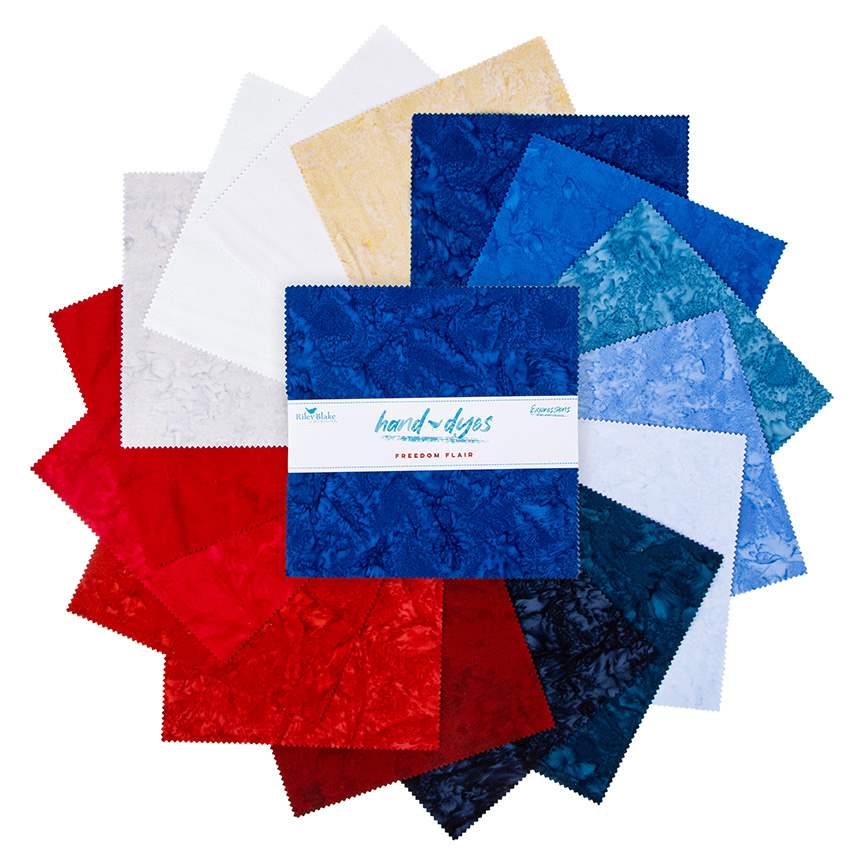 Batiks Hand-Dyes Freedom Flair 10" Squares