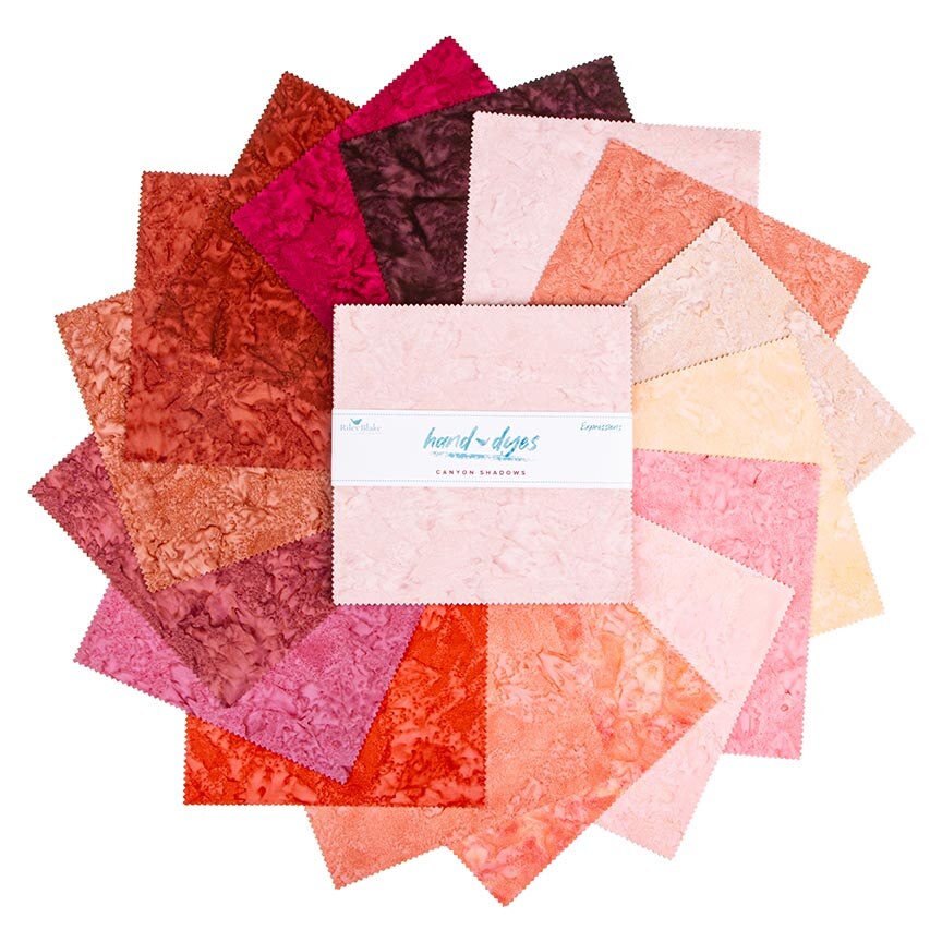Batiks Hand-Dyes Canyon Shadows 10" Squares
