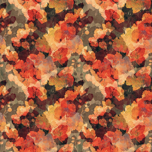Reflections of Autumn Multi Autumn Bloom Fabric - By the yard