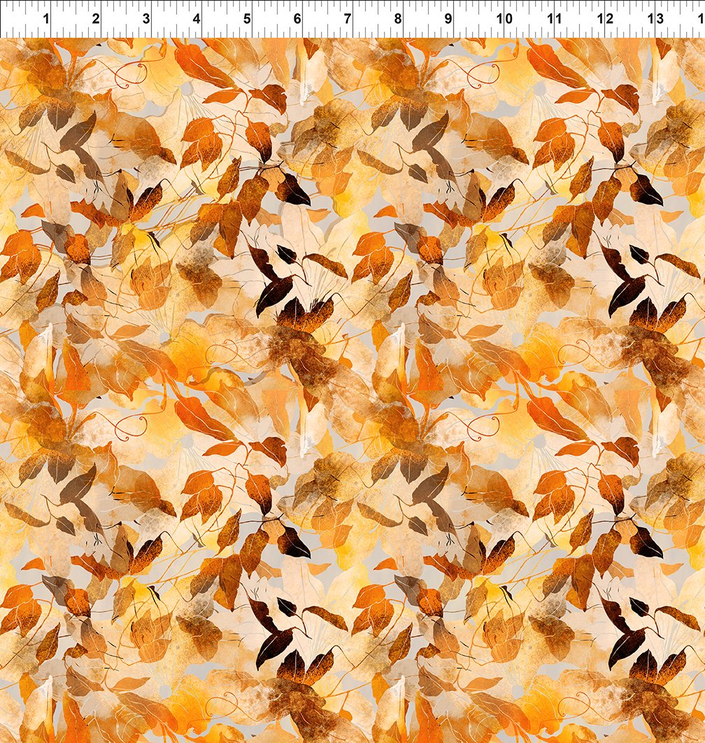 Reflections of Autumn Gold Opulent Fabric - By the yard