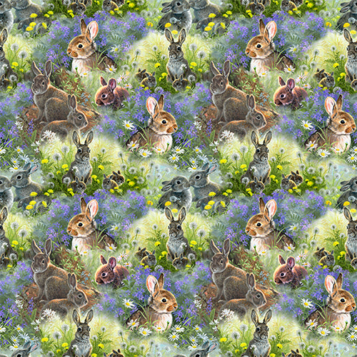 New Beginnings Fabric - Spring Bunnies Multi - By the yard