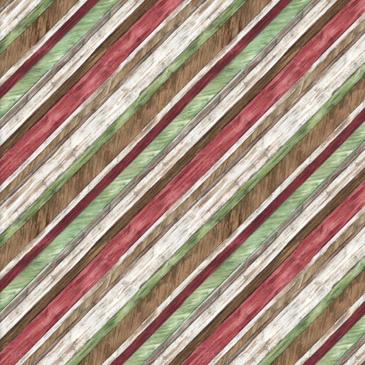 Snowflake Lodge Diagonal Stipe Fabric - By the yard