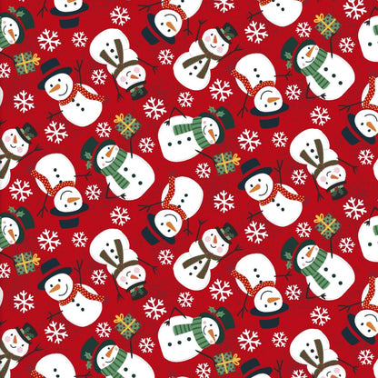 Be Merry Snowman Toss Fabric - By the yard