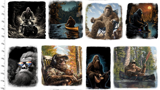 Legendary Loner Going Squatchin Fabric Panel 24"