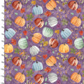 Harvest Home Tossed Pumpkins Purple by Livi & Finn for 3 Wishes Fabric