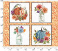 Harvest Home Four-Block Panel by Livi & Finn for 3 Wishes Fabric