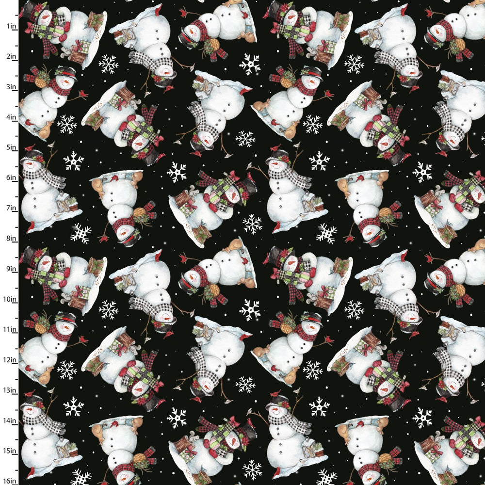 Frosty Hollow Frosty Snowman Toss Fabric