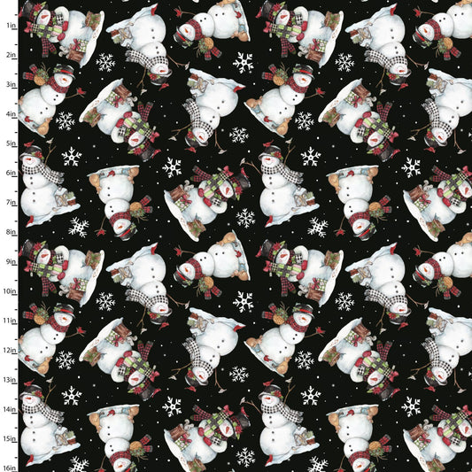 Frosty Hollow Frosty Snowman Toss Fabric - By the yard