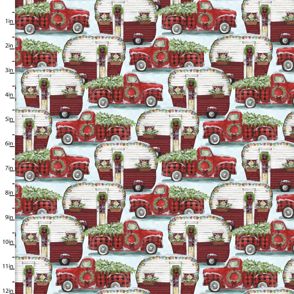 Frosty Hollow Merry Motorcade Fabric