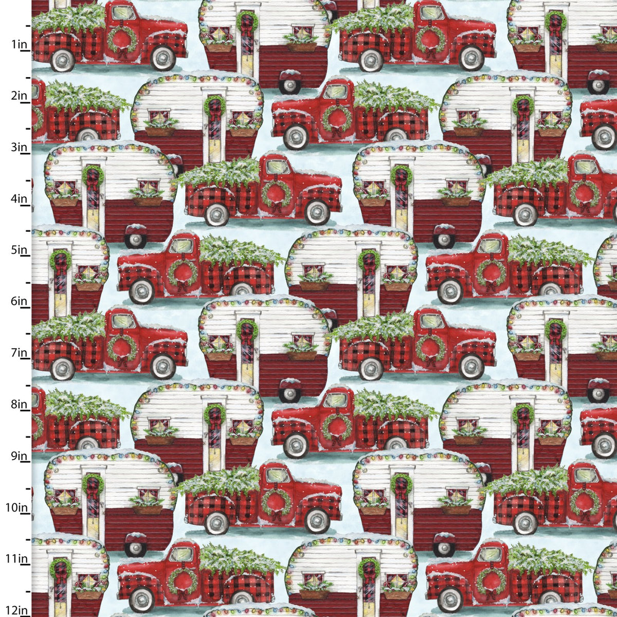 Frosty Hollow Merry Motorcade Fabric