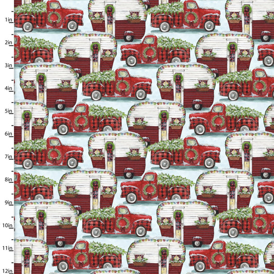 Frosty Hollow Merry Motorcade Fabric - By the yard