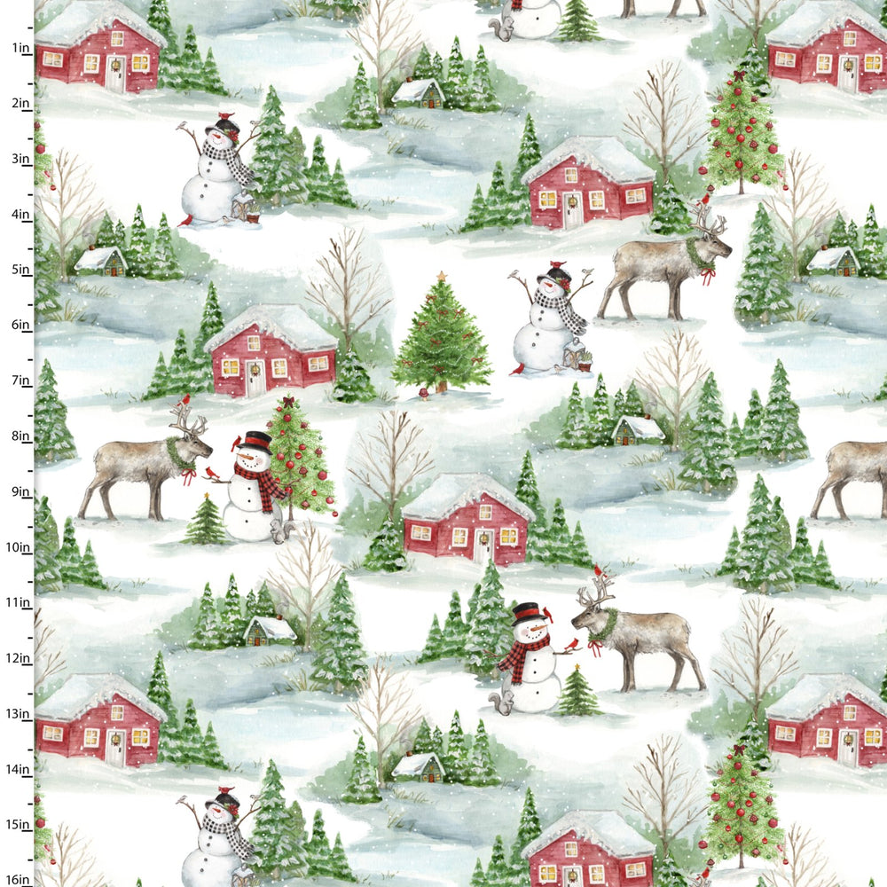 Frosty Hollow Snowy Hollow Scenic Fabric