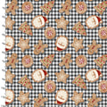 Very Merry Gingerbread Christmas Cookie Plaid Fabric