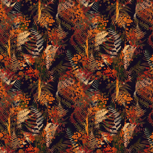 Reflections of Autumn Multi Shadow Ferns Fabric - By the yard